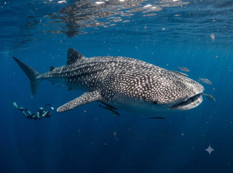 Plongé touristique avec un requin baleine