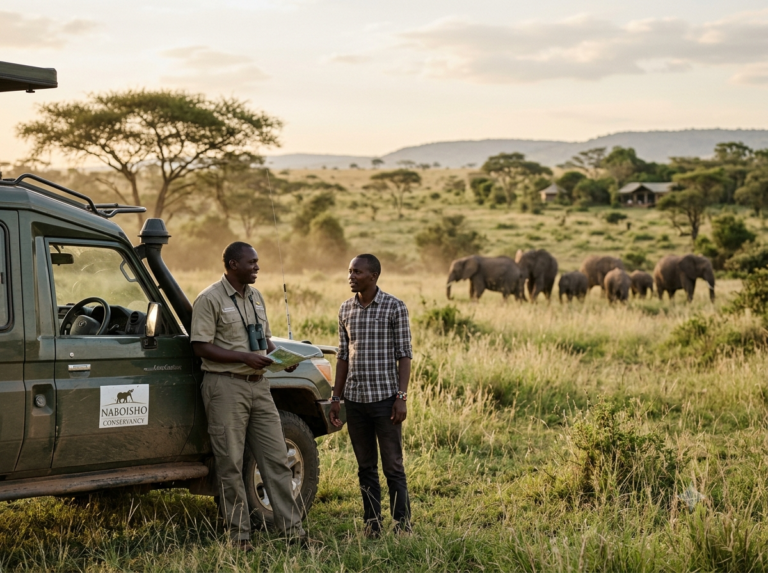 Début de safari avec des éléphants