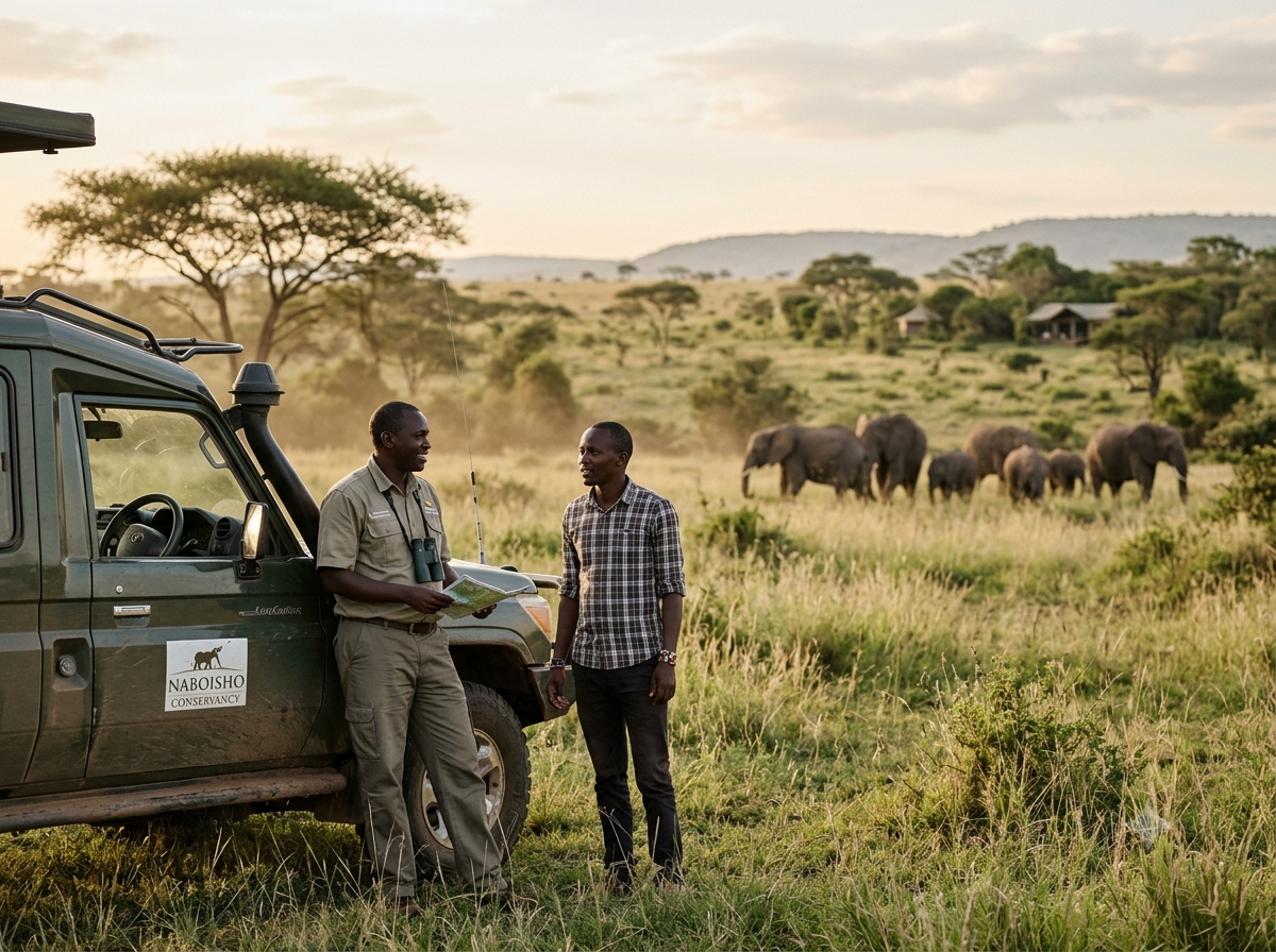 Début de safari avec des éléphants